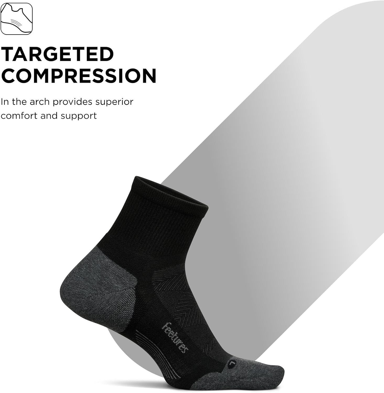 Feetures Elite Max Cushion Quarter Sock- Athletic Running Socks for Men & Women, Targeted Compression, Moisture Wicking - Image 3