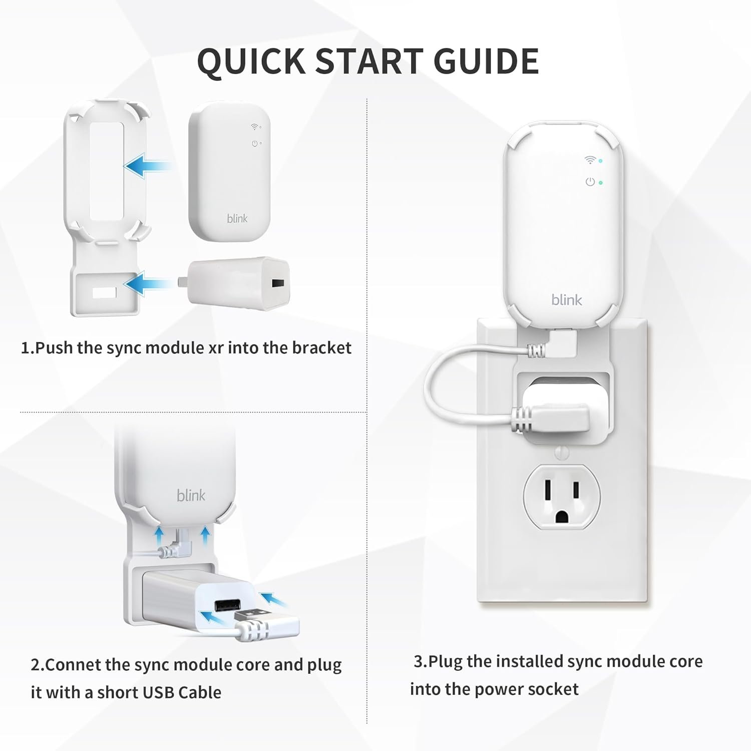 Wall Mount for Blink Sync Module Core with Short Cable - Save Space - No Messy Wires - Easy Move Mount Bracket Holder for Blink Outdoor Indoor Security Camera - Image 7