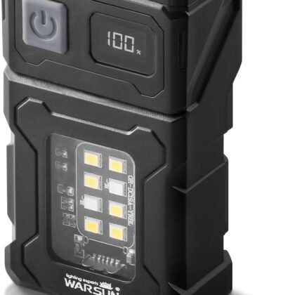 WARSUN DC08 Swivial LED Flashlight Rechargeable, 800 Lumens Mini Work Lihgt, Small EDC Flashlight Clip On with Back Clip, Magnetic Flashlight, for Emergency, Walk Dog, Working, Hiking, Camping