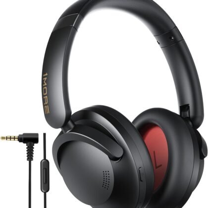 1MORE SonoFlow Pro HQ51 Wireless Over-Ear Headphones, Reduce Noise by Up to 45dB, Hi-Res Audio, 100H Playtime, App Control, Bluetooth 5.4, AI Clear Calls, Ultra-Light Comfort for Travel Office, Black