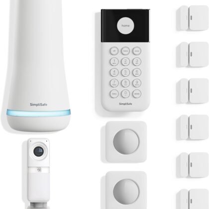 SimpliSafe 11 Piece Wireless Home Security System Gen 3 with Wireless Indoor HD Camera - Optional 24/7 Professional Monitoring - No Contract - Compatible with Alexa and Google Assistant,White