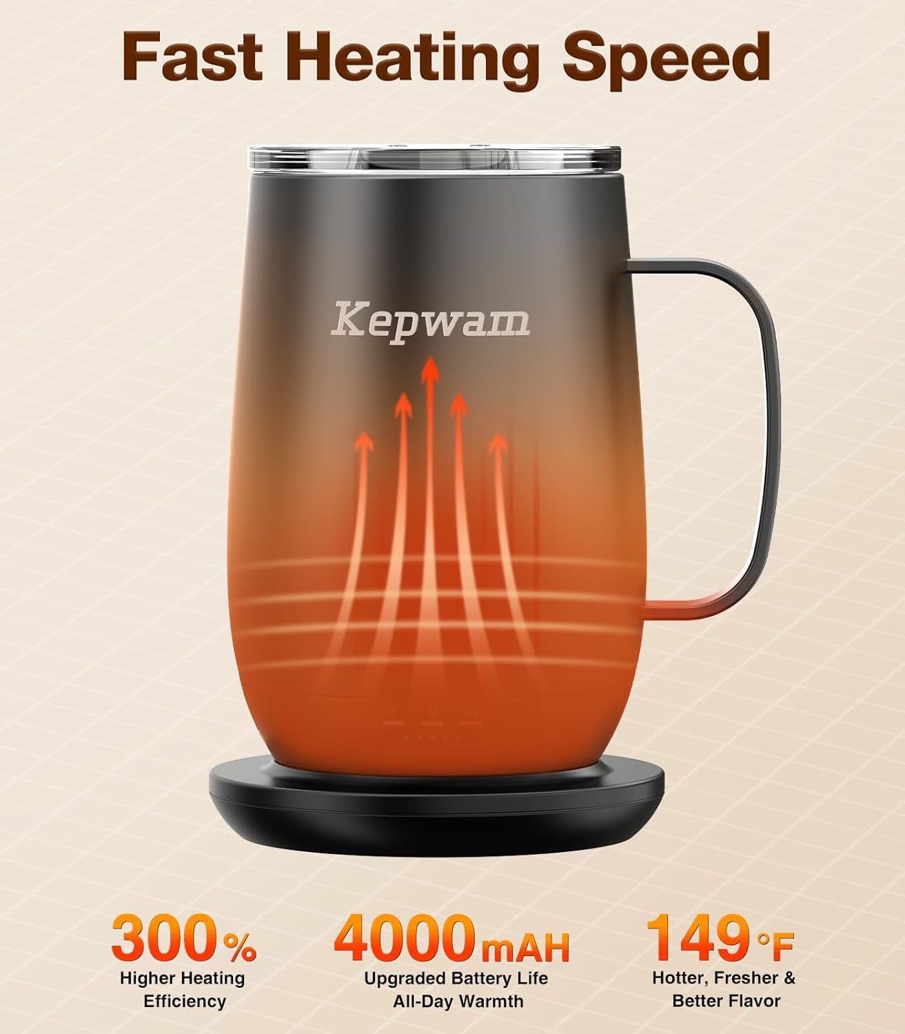 Heated Coffee Mug T2-Plus, 20oz Leading Large Capacity Self Heating Coffee Mug, Up to 8 Hrs Battery & Hot Up to 149℉, Smart Coffee Mug for Women, Men - Image 2