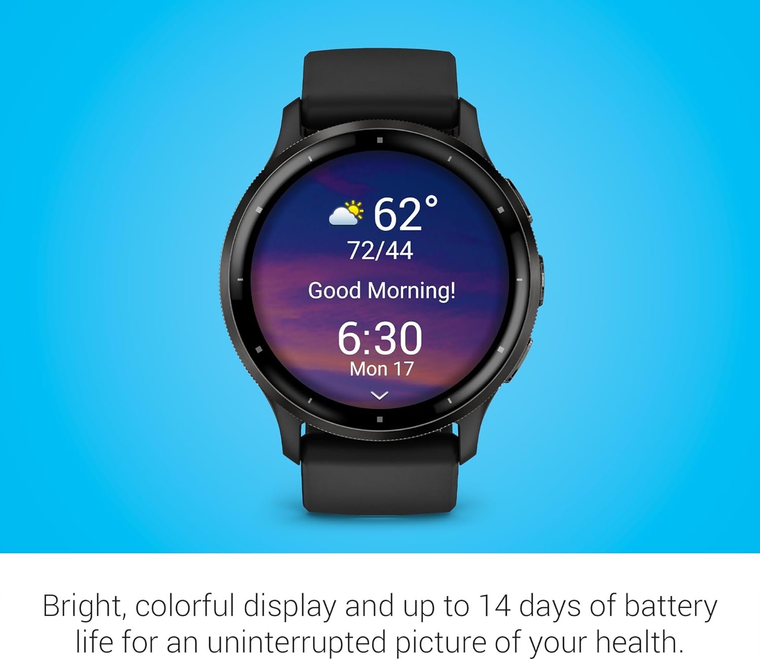 Garmin Venu 3 Slate Stainless Steel Bezel 1.4-Inch AMOLED Touchscreen Display Smart Watch with 45mm Black Case and Silicone Band - Image 3