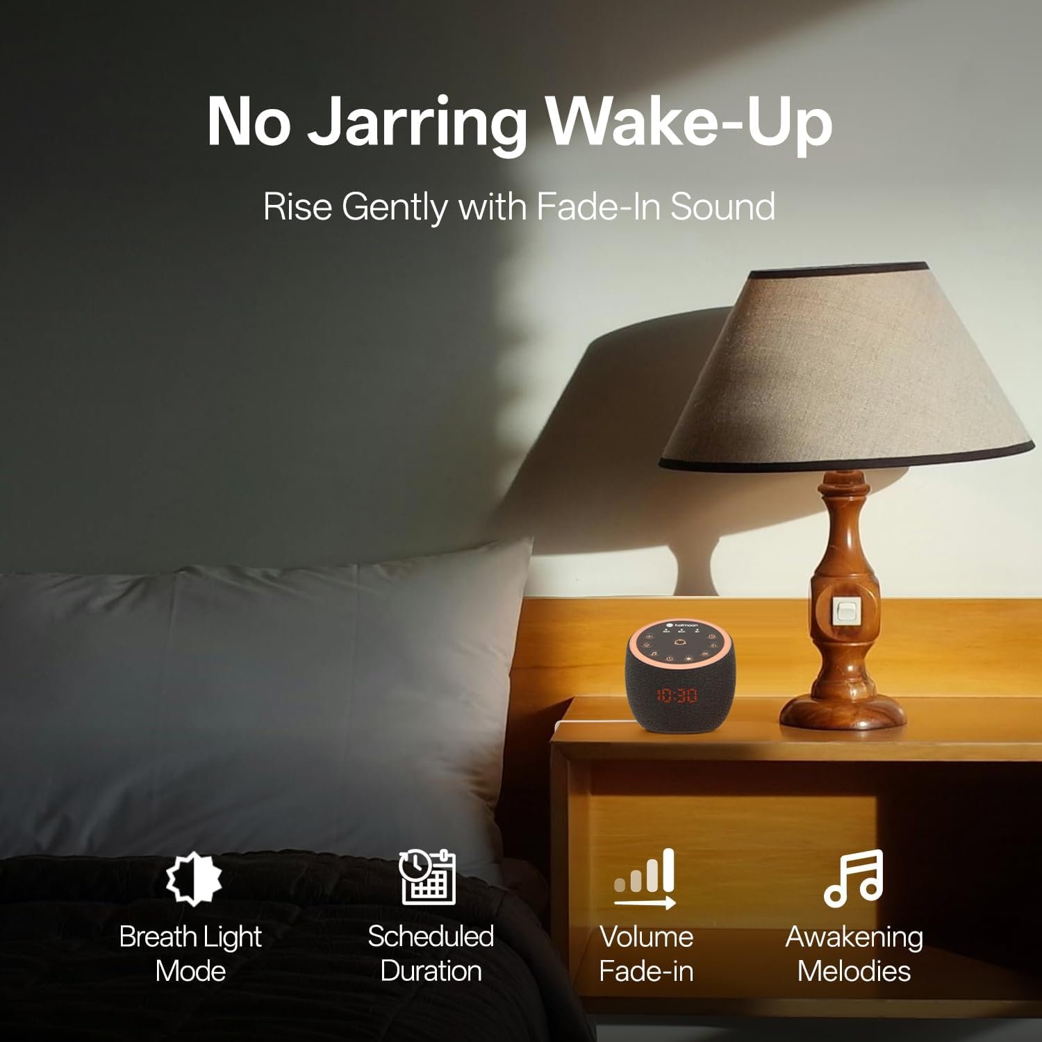 Hotmoon Sound Machine, Cocoon Pro 2 White Noise Machine for Sleeping Adults, 388 Non Looping Sounds & Sleep Timer, Smart App Control Night Light, Nature Sound Pink Green Brown Noise Maker, Plug in - Image 6