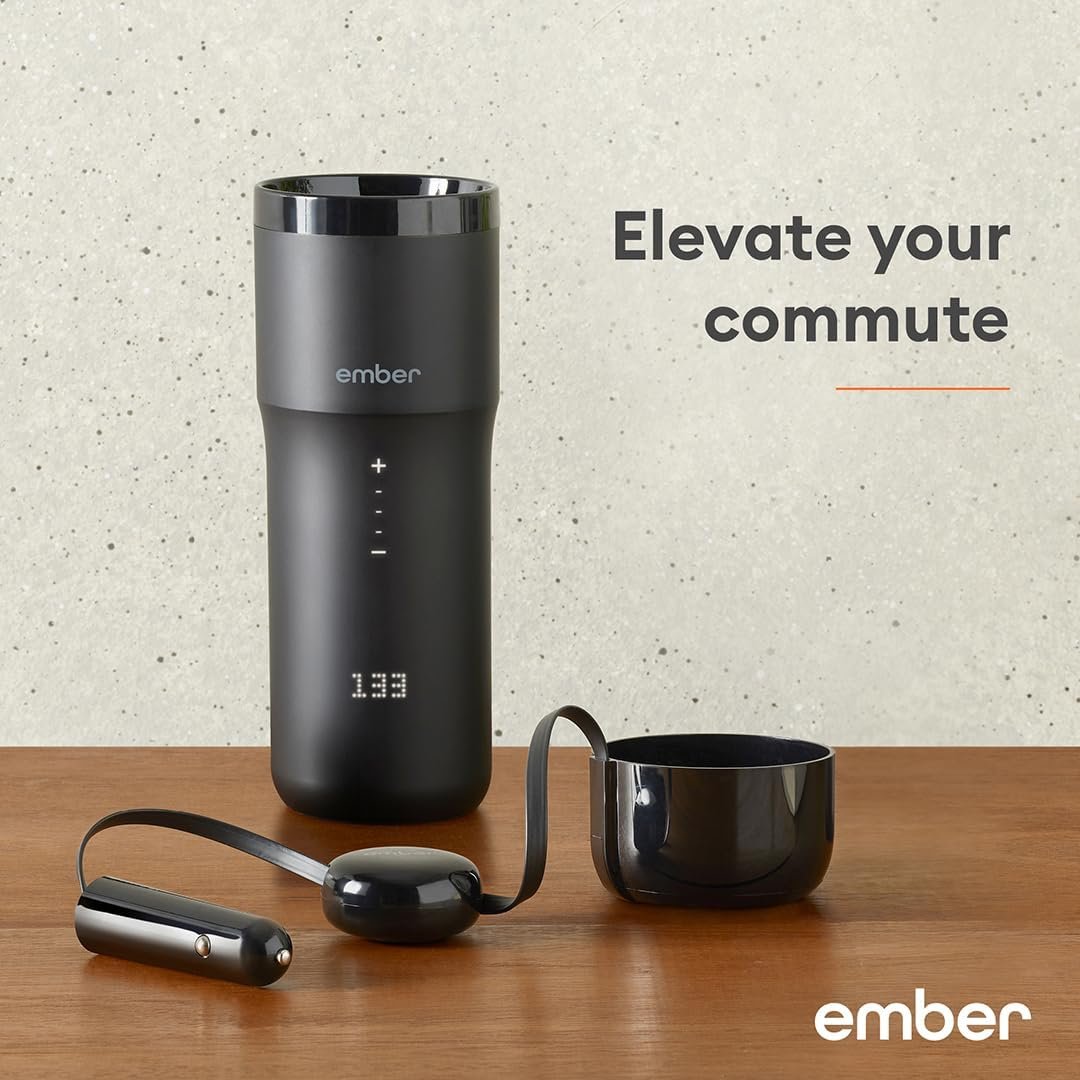 Ember Travel Mug 2+, 12 oz, Temperature Control Smart Travel Mug, Stainless Steel, Slate Black (with Apple Find My) - Image 2