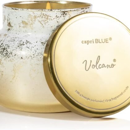 Capri Blue Glimmer Jar Candles - Luxury Holiday Scented Candles for Home - Long Lasting Soy Wax Blend - Scented Holiday & Home Decor - Volcano Signature Jar (19 oz)