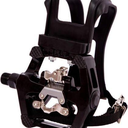 YBEKI Pro-Grade SPD Spin Bike Pedals and Straps/Toe Clip for Indoor Exercise Cycling & Spin Peloton/Schwinn/Sunny/Bikes Compatible, 9/16" Axle with Sealed Bearings + 12-Month Warranty