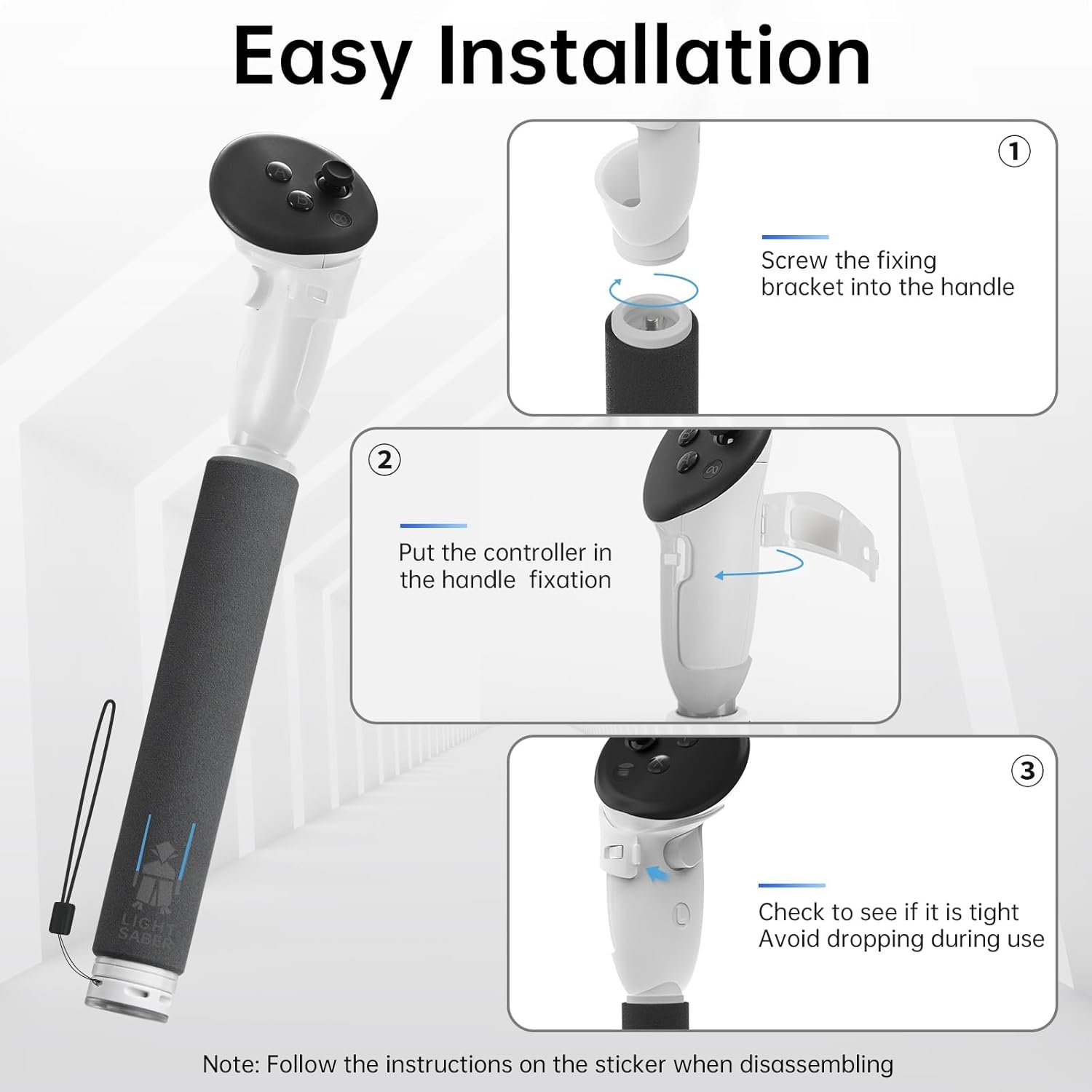 Hibloks 3 in 1 Handle Attachments Compatible with Meta Quest 3 / Oculus Quest 3S Controller, Beat Saber/Baseball/Golf Club/VR Gorilla Tag Long Arms Grips for Meta Quest 3/3S Accessories - Image 6