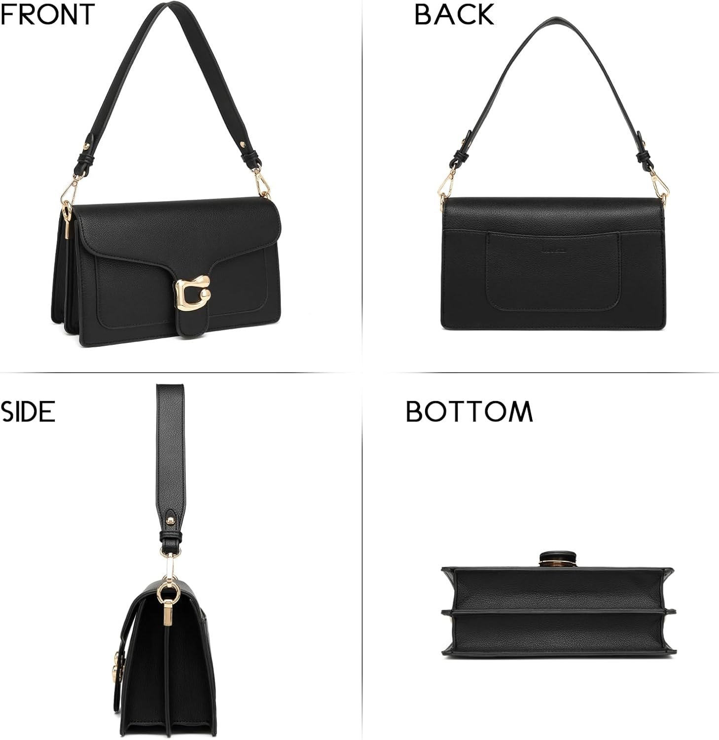 Travistar Crossbody Bags for Women Trendy - Small Cross Body Purse Shoulder Bag Leather Handbags Evening Clutch with 2 Straps - Image 6