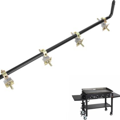 36 Inch Griddle Burner Control Valve with Gas Rail for Blackstone 4-Burner Flat Top Griddle 1554 1565 1836 1866 1560, Gas Valve Replacement Parts for Blackstone 36 Inch