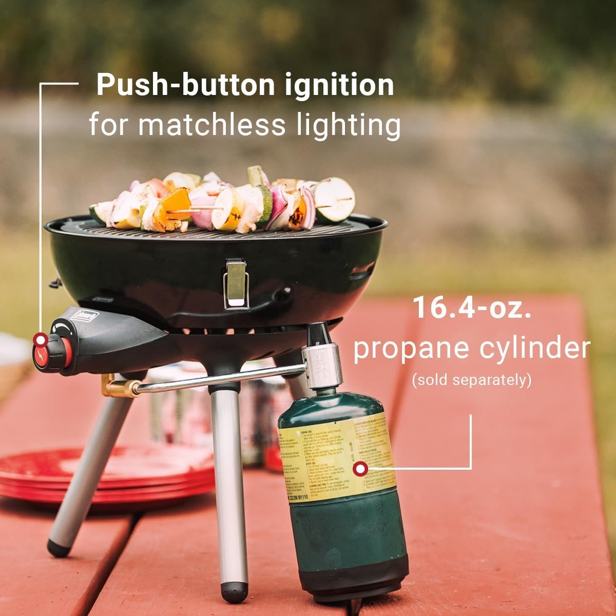 Coleman 4-in-1 Portable Propane Grill with 4 Cooking Attachments, Grill/Stove/Griddle/Wok with 7000 BTUs of Power for Grilling, Tailgating, Camping, BBQ, & More - Image 3