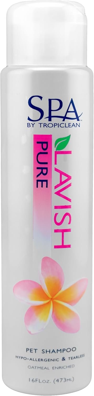 TropiClean SPA Lavish Dog Shampoo | Pure Tearless Hypoallergenic Dog Shampoo | Naturally Derived Salon Grade Ingredients | Made in the USA | 16oz