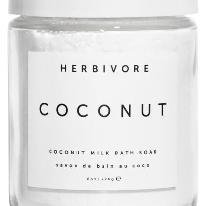 HERBIVORE Coconut Milk Bath Soak | Deeply Hydrating + Skin Softening, Soothing Light Coconut Scent, Vegan, Plant-Based