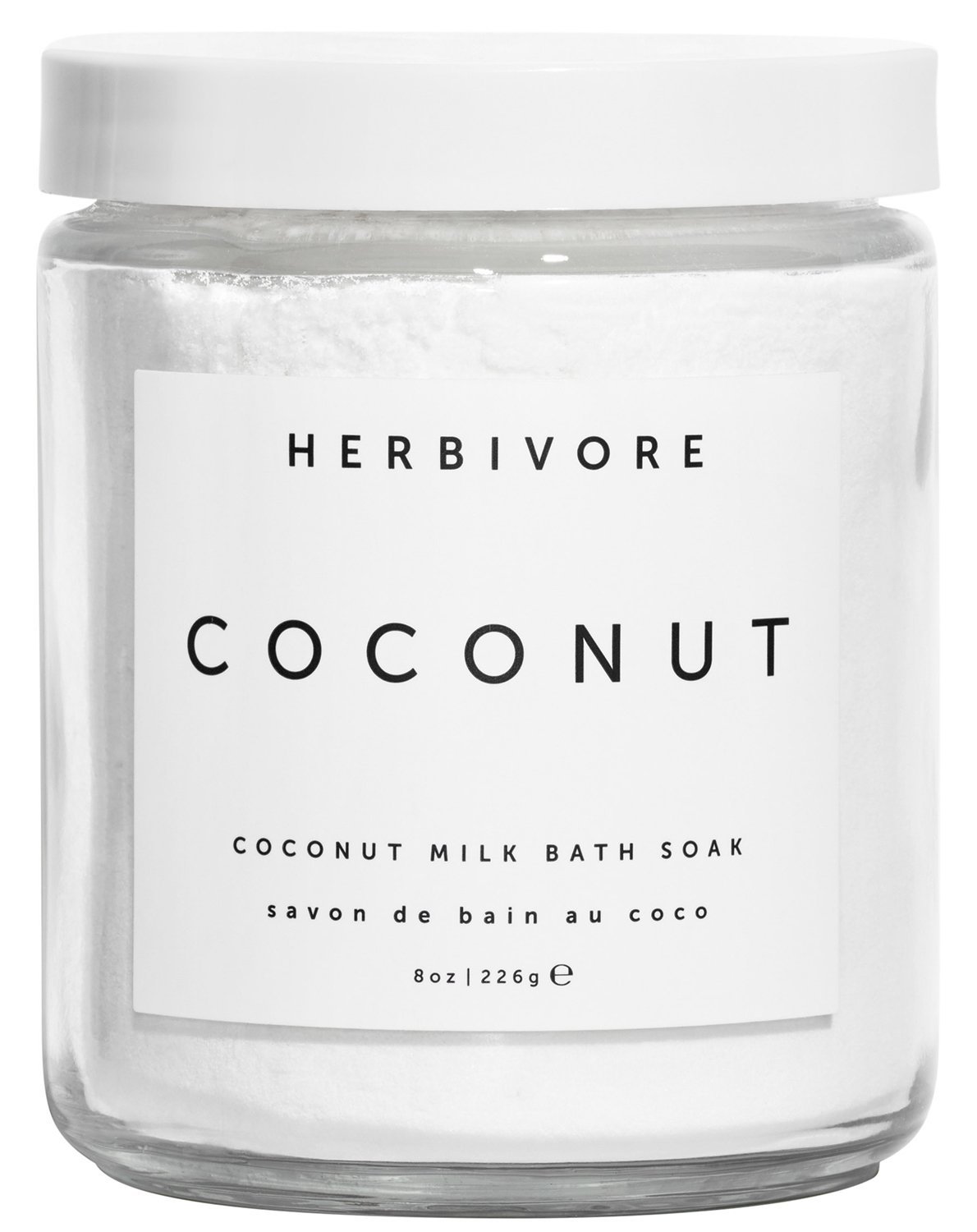 HERBIVORE Coconut Milk Bath Soak | Deeply Hydrating + Skin Softening, Soothing Light Coconut Scent, Vegan, Plant-Based