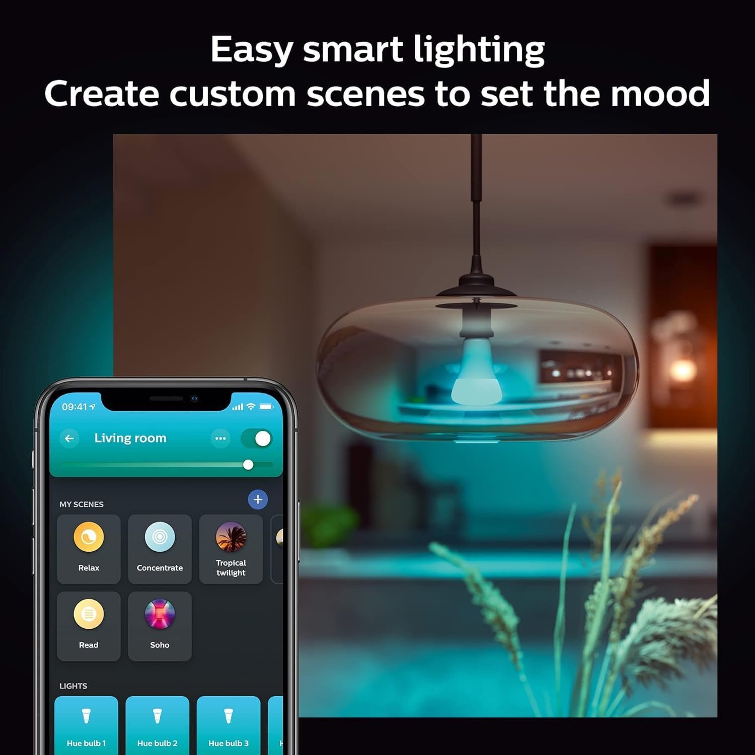 Philips Hue Smart 100W A21 LED Bulb - White and Color Ambiance Color-Changing Light - 1 Pack - 1600LM - E26 - Indoor - Control with Hue App - Works with Alexa, Google Assistant and Apple Homekit - Image 4