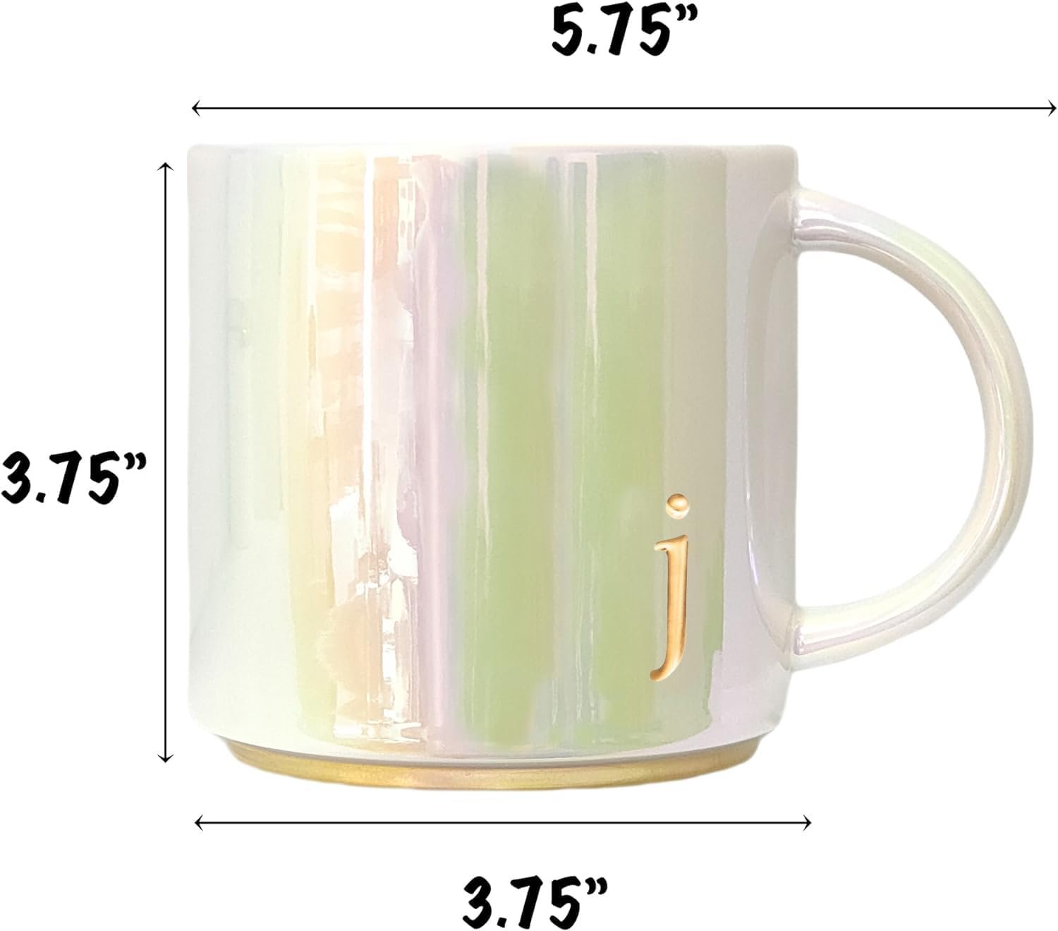 COLLECTIVE HOME - Ceramic Coffee Mug, Iridescent Finish Cups, Personalized Lowercase Embossed Lettering, Lustrous Multicolored Finish, Ideal for Unique Gifts (j) - Image 2
