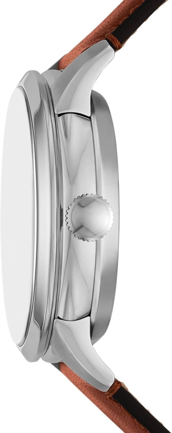 Fossil Men's Townsman Automatic Stainless Steel and Leather Two-Hand Skeleton Watch - Image 3