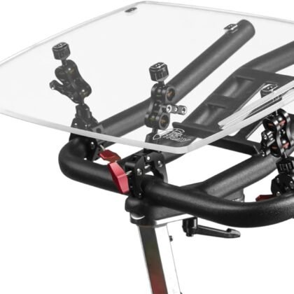 TFD Acrylic Holder Bike Tray - Universal Laptop Tray Holder - Adjustable Laptop Stand for Exercise Bikes - Bike Accessories - Bike Holder Exercise Tray for Laptop, Books, & More