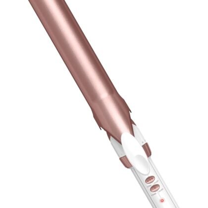 Conair Double Ceramic 1 ¼-Inch Long Barrel Curling Iron, 1¼-Inch Barrel Creates Loose Curls, Hair Curler for Use on Medium & Long Hair, White/Rose Gold