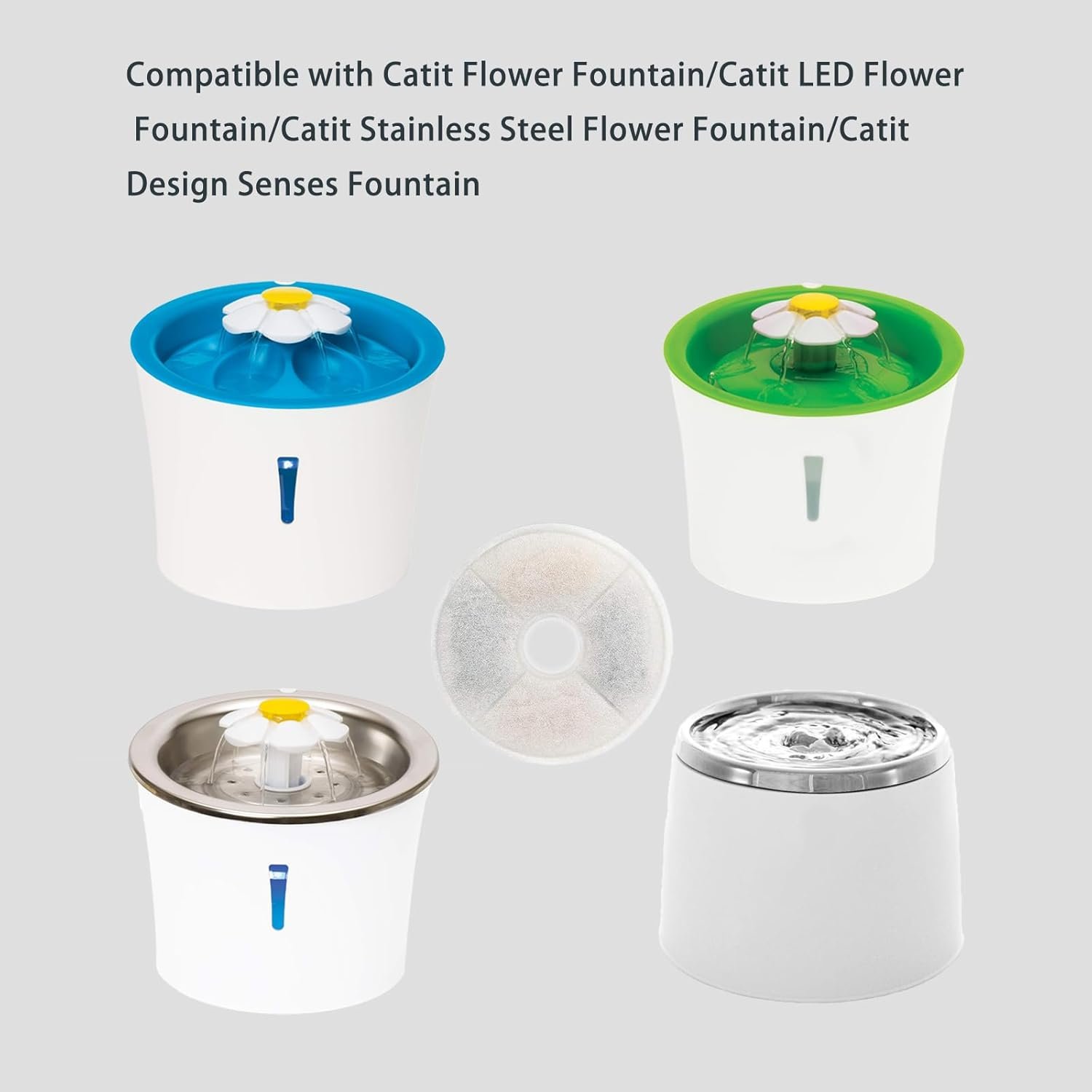 6 Pack Cat Water Fountain Filters for Catit, Triple Action Replacement Filters for Catit Flower Fountain and Catit Stainless Steel Fountain - Image 2