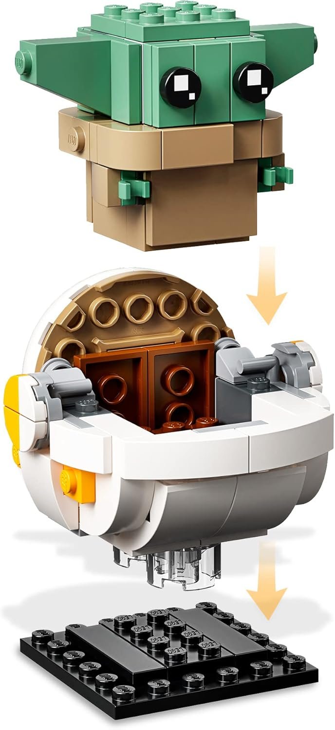 Lego BrickHeadz Star Wars The Mandalorian & The Child 75317 Building Kit, Fun Building Toy for Kids and Any Star Wars Fan Featuring Buildable The Mandalorian and The Child Figures (295 Pieces) - Image 3