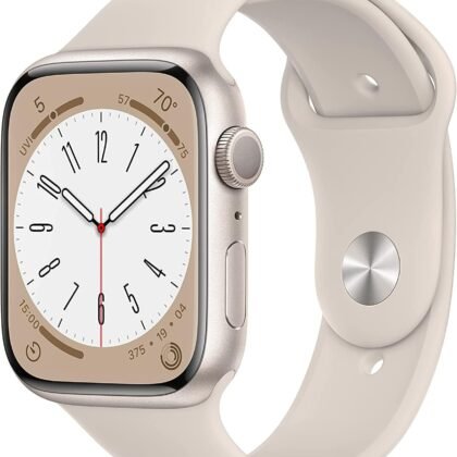 Apple Watch Series 8 [GPS, 41mm] - Starlight Aluminum Case with Starlight Sport Ban, M/L (Renewed)