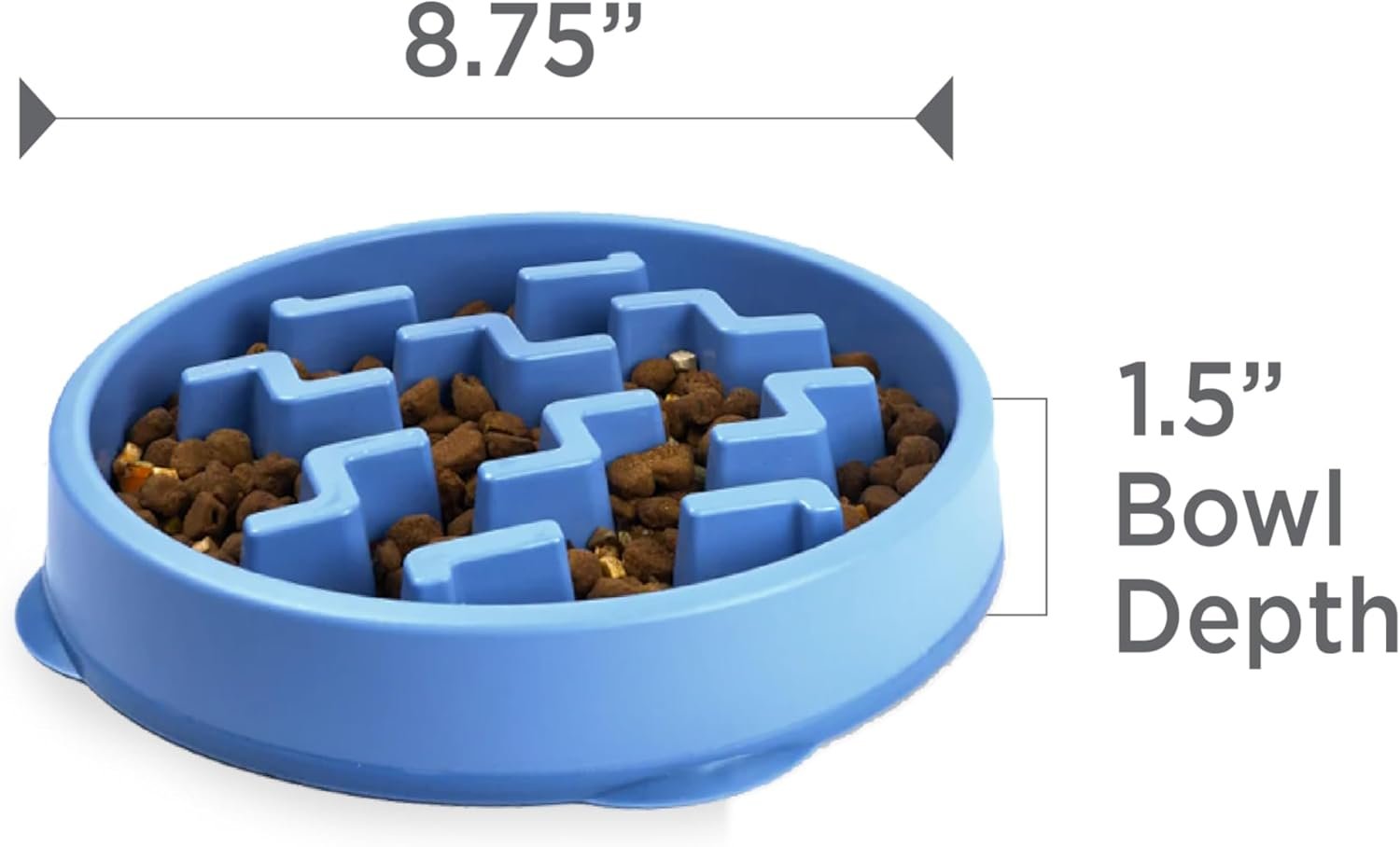 Outward Hound Medium Slow Feeder Bowl, Puzzle Maze for Fast Eaters, Small to Medium Dogs, Helps Prevent Bloat & Aid Digestion, Holds 2 Cups Wet or Dry Food, Non-Slip, Made Without BPA, Blue - Image 7