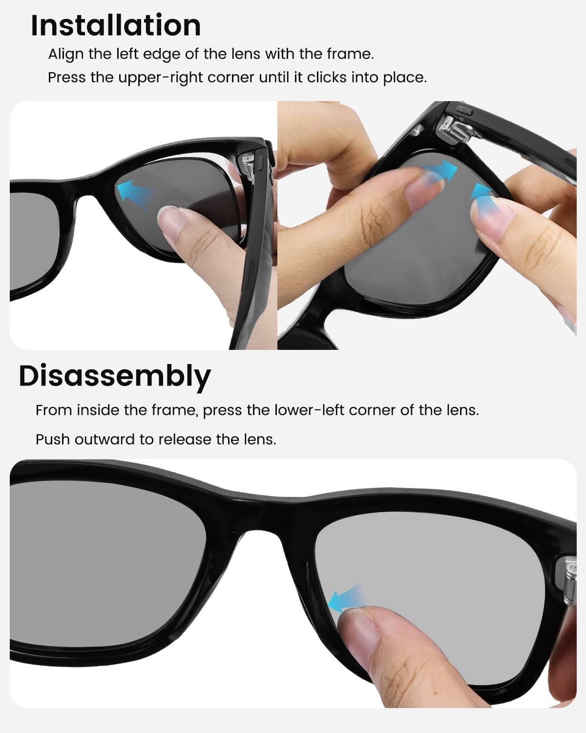 Replacement Polarized Lenses for Ray-Ban Meta Wayfarer RW4008 & Gen 2 RW4012 Large (53-22), Smart Glasses Lenses Men Women - Image 7