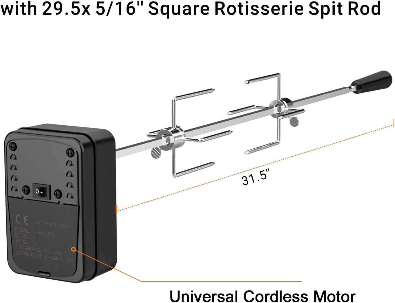 only fire Santa-maria Style Grill Rotisserie System Adjustable Cooking Grate Attachment for Weber 22 inch Kettle Grills - Global Patent - Image 4
