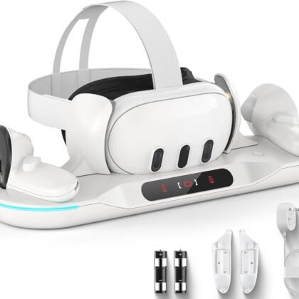 Auto-Clamping Charging Dock for Meta Quest 3 and Accessories Controllers