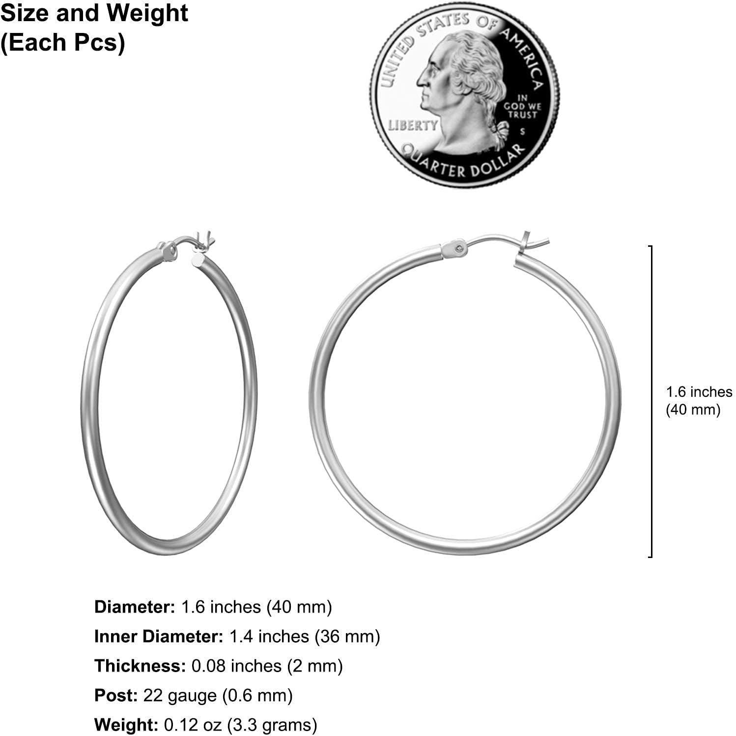 Gacimy Gold Hoop Earrings for Women 14K Real Gold Plated Hoops with 925 Sterling Silver Post - Image 7