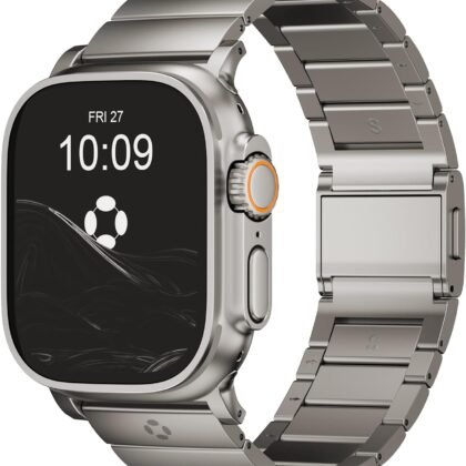 CRNS02 Titanium Band Compatible with Apple Watch Ultra 3/2/1 49mm, Series 11/10 46mm - 24mm Width Adjustable Magnetic apple watch band - Premium Color Matching Band for Men