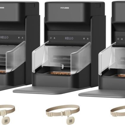 PETLIBRO RFID Automatic Cat Feeders for 3 Cats, Collar Sensor for Personalized Meals, Cats Recognition, Diet Tracking and Anti-Stealing for Multi-Pets Homes and Different Diets, WiFi Food Dispensers