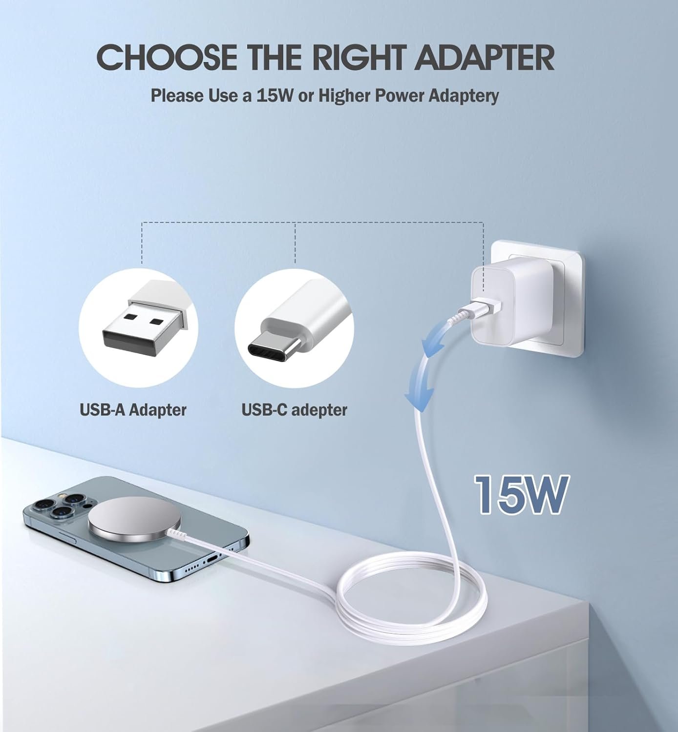 2 Pack Magnetic Wireless Charger for iPhone 16 Pro Max/16 Pro/16 Plus/16/15/15 Pro/15 Plus/15 Pro Max 15W Fast Mag Safe Charger Pad for iPhone 16/15/14/13/12 Series and AirPods 3/2/Pro 2/Pro - Image 4