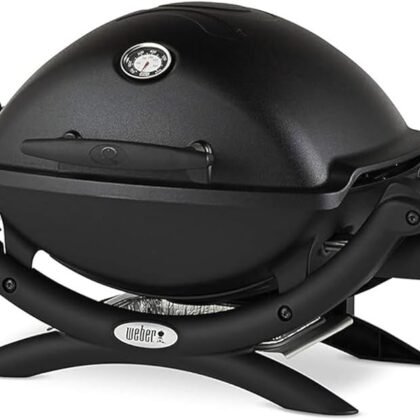 Weber Q1200 Liquid Propane Portable Gas Grill for Travel and Camping, 1 Burner, Black