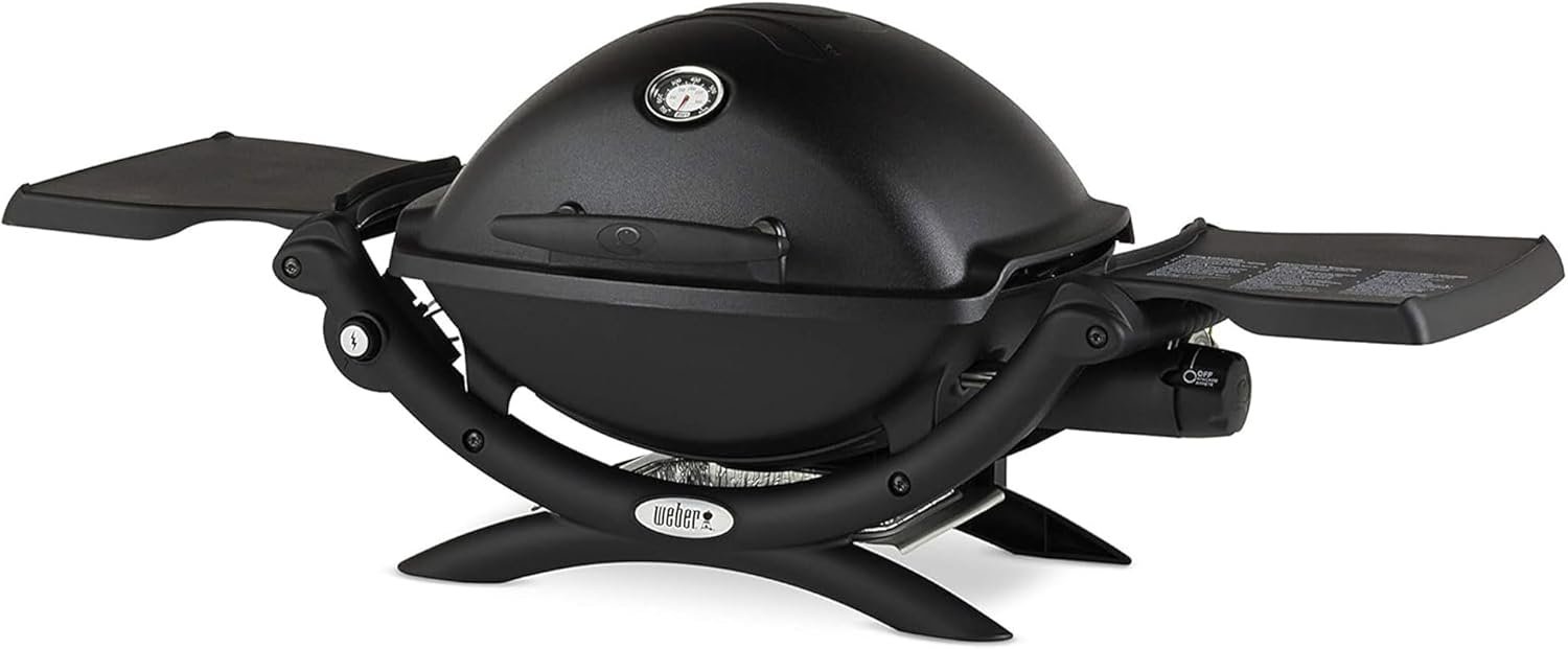 Weber Q1200 Liquid Propane Portable Gas Grill for Travel and Camping, 1 Burner, Black