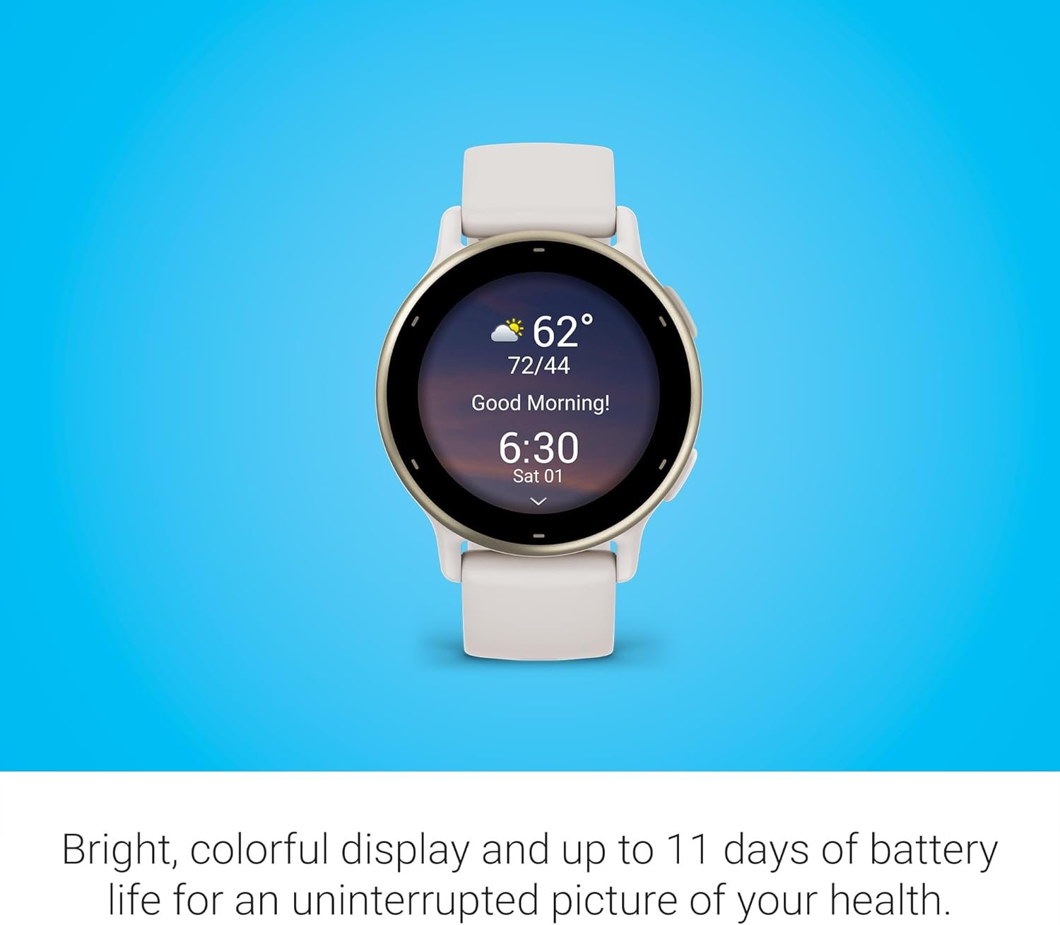 Garmin vívoactive 5, Health and Fitness GPS Smartwatch, AMOLED Display, Up to 11 Days of Battery, Ivory - Image 3