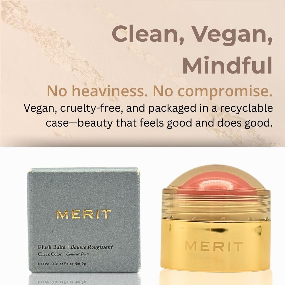 MERIT Flush Balm Cream Blush – Lusitano Soft Peach | Hydrating Radiant Cheek & Lip Tint Stick with Vitamin E | Lightweight, Buildable, Vegan & Cruelty-Free Blush - Image 6