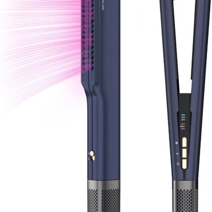 IG INGLAM Air Straight, Style from Wet Hair, 200M Ionic Hair Dryer Straightener for Medium Long Length(14”-30”), Straightener and Dryer 2 in 1, Fast Drying and Straightening in One Step, Dark Blue