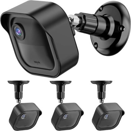 Wall Mount Bracket for Blink Outdoor 4 (4th Gen) & 3 (3rd Gen) & 2K+ (New Model) Camera, Weatherproof Protective Cover Case with 360° Adjustable Mount for Home Security Camera System Black (3 Pack)