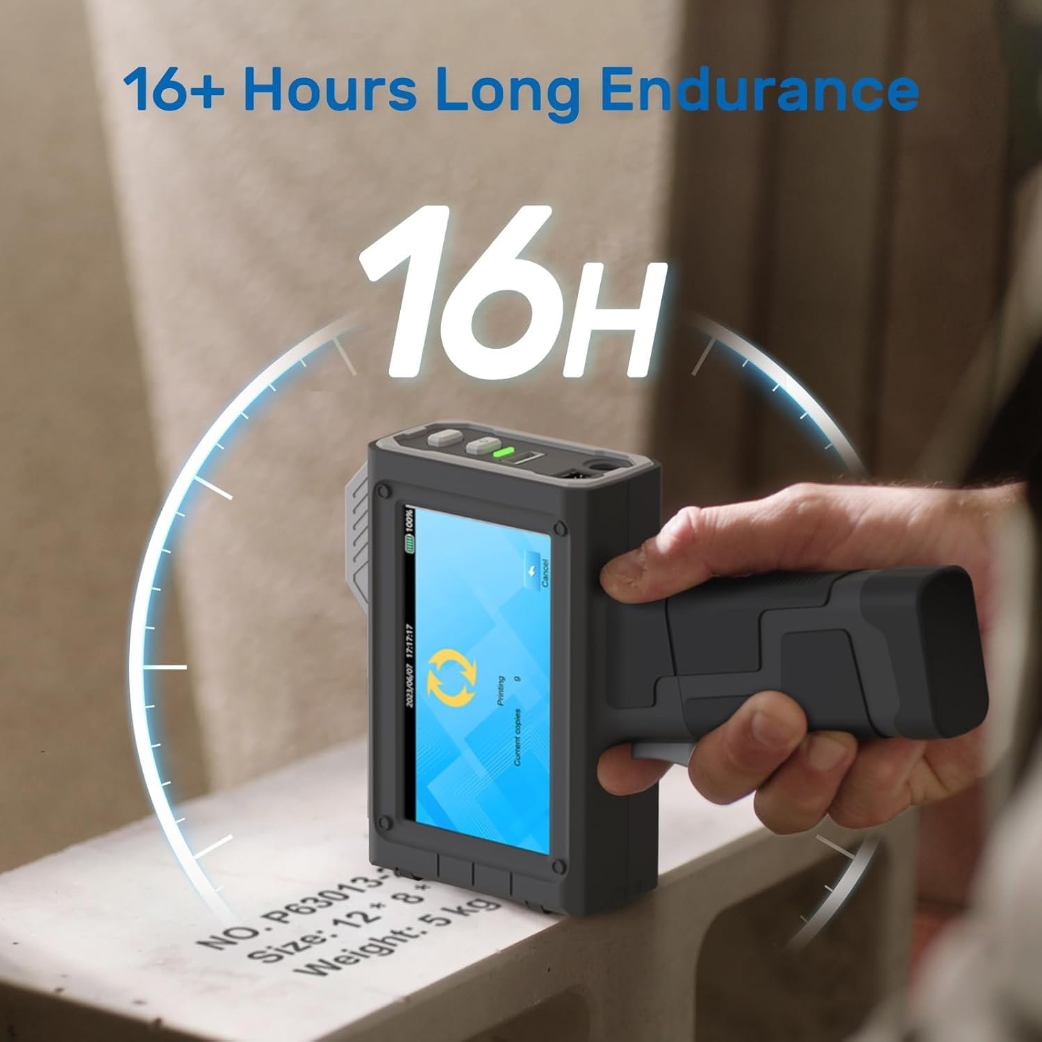 BENTSAI Handheld Inkjet Printer BT-HH6205BL Upgraded with 16H Long Lasting 0.5Inch Use with Photoelectric Sensor for Assembly Line for Date QR Code Logo Batch Number on Carton Plastic Wood - Image 3