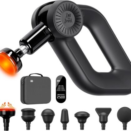 BOB AND BRAD D6 Pro Plus Massage Gun with Heat, Deep Tissue Percussion with 16mm Amplitude, Professional Muscle Massager Gun for Athletes, Quiet Electric Handheld Massager