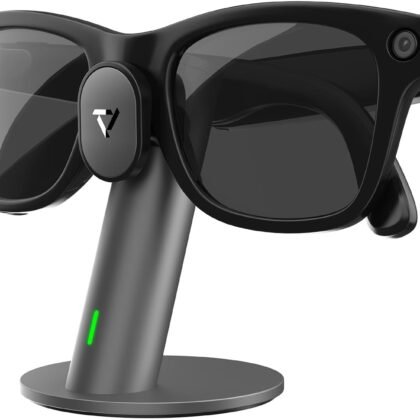 Carina S1 Charging Station Compatible with Ray-Ban Meta Smart Glasses, Aluminum Charging Stand Compatible with Wayfarer, Headliner, Skylar, Compact Portable Travel, Space Gray