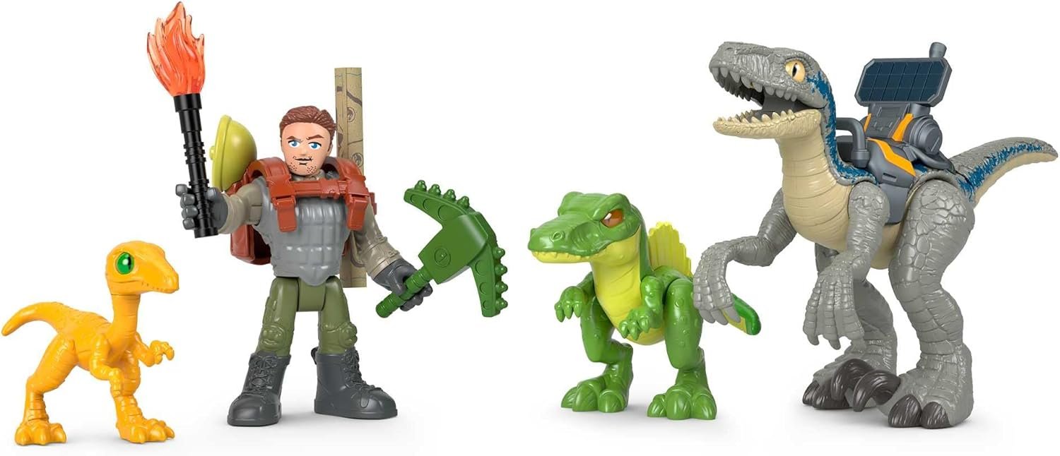 Fisher-Price Imaginext Jurassic World Dinosaur Toys Track & Trail Dino Pack Play Set with Owen Grady & Blue The Raptor for Ages 3+ Years - Image 2