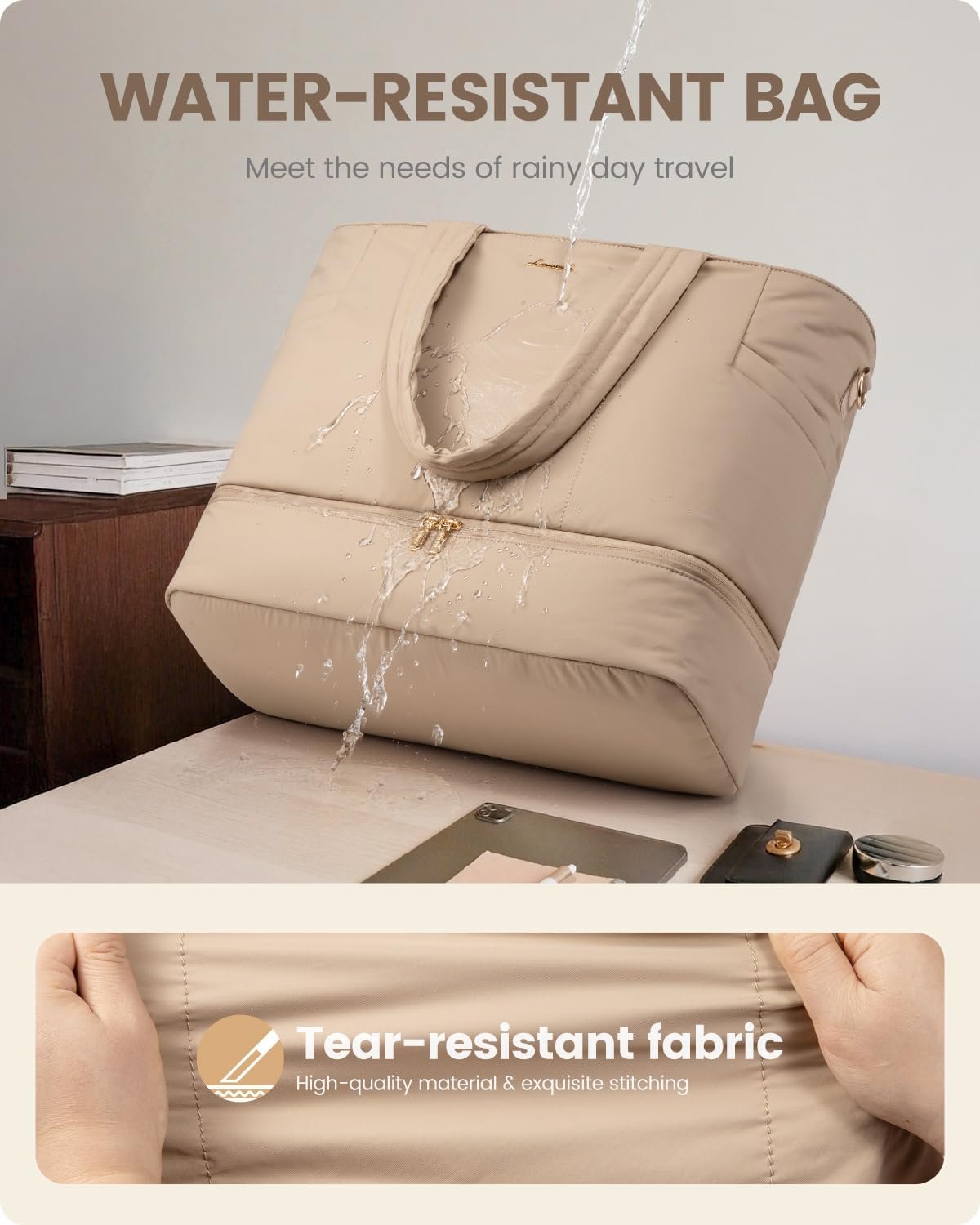 LOVEVOOK Travel Duffle Bag, Puffer Weekender Bags for Women with Shoe Compartment, Carry On Overnight Hospital Bag, Gym Tote - Image 6