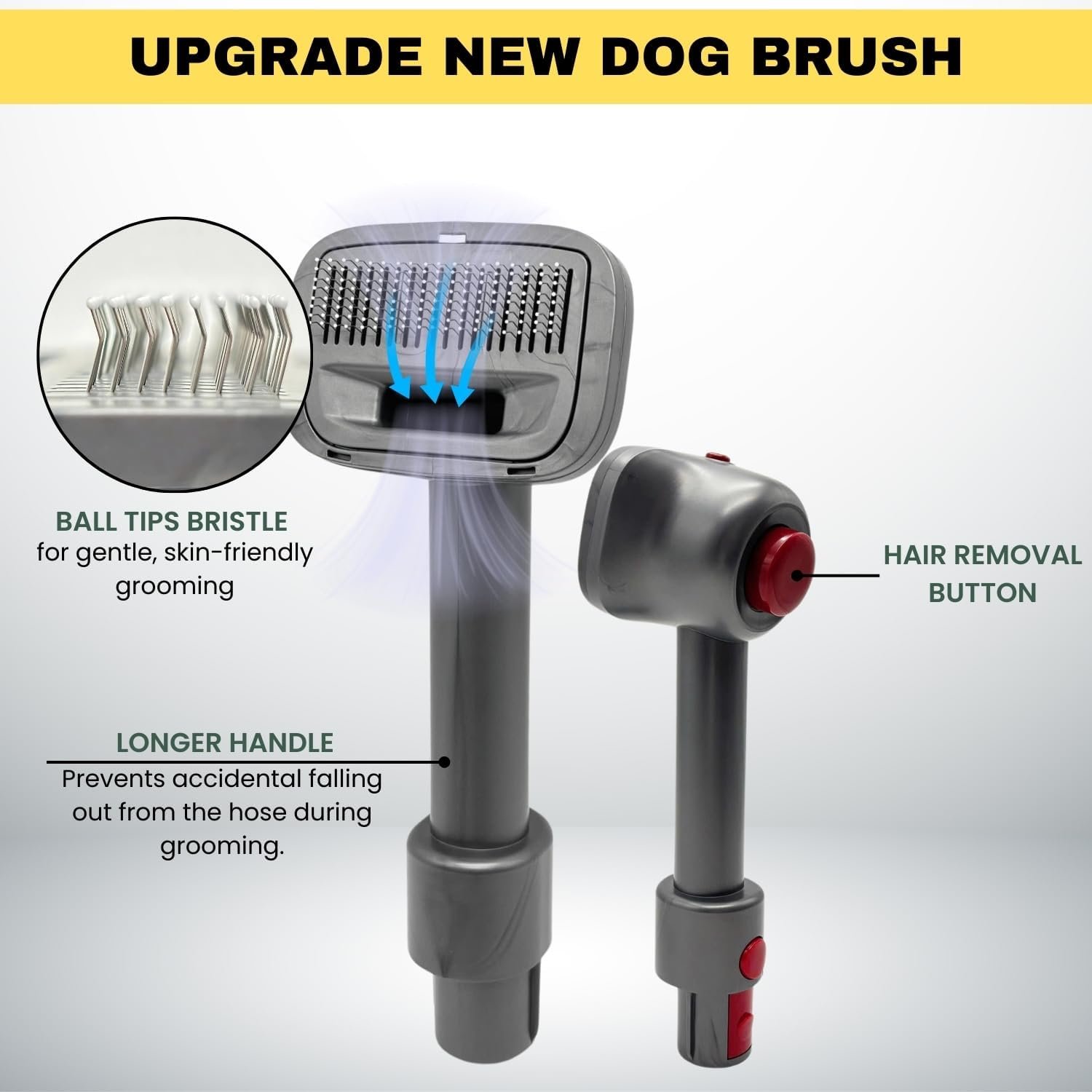 Pet Hair Grooming Brush Vacuum Attachment for Dyson V7 V8 V10 V11 V15/Big Ball/V6 DC58 DC59, Compatible with Shark NV501/HV322/HV301 Miele 1-3/8'' & Small Shop Vacs 1.25" – Cat/Dog Grooming Brush - Image 8