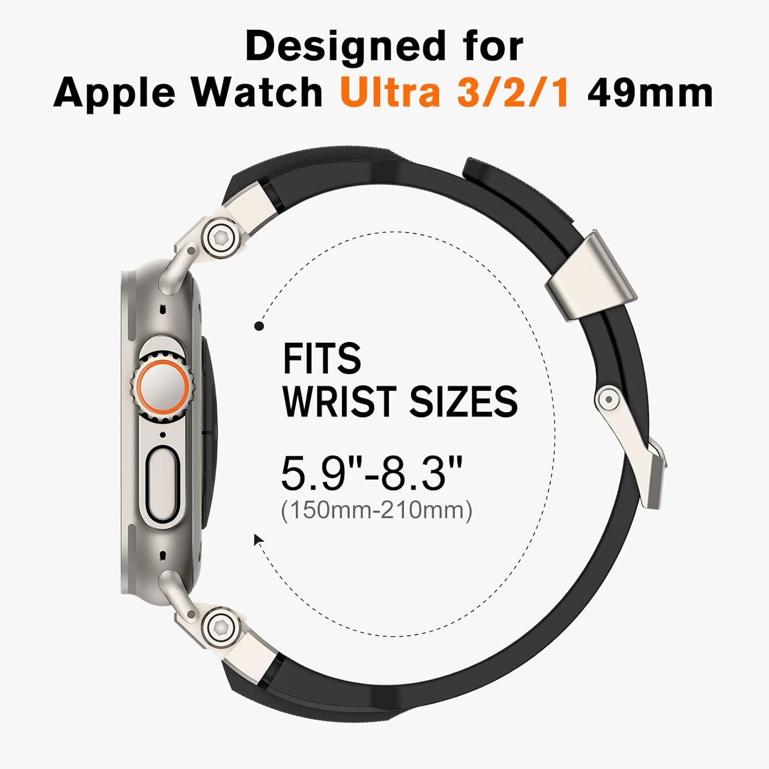 amBand M1 Sport Case Band for Apple Watch Ultra 3/2/1 & SE 3/2/1 & Series 11 10 9 8 7 6 5 4 3 49mm 46mm 45mm 44mm 42mm 41mm 40mm 38mm, Shockproof & Scratch Resistant Rugged Bumper for Men - Image 5