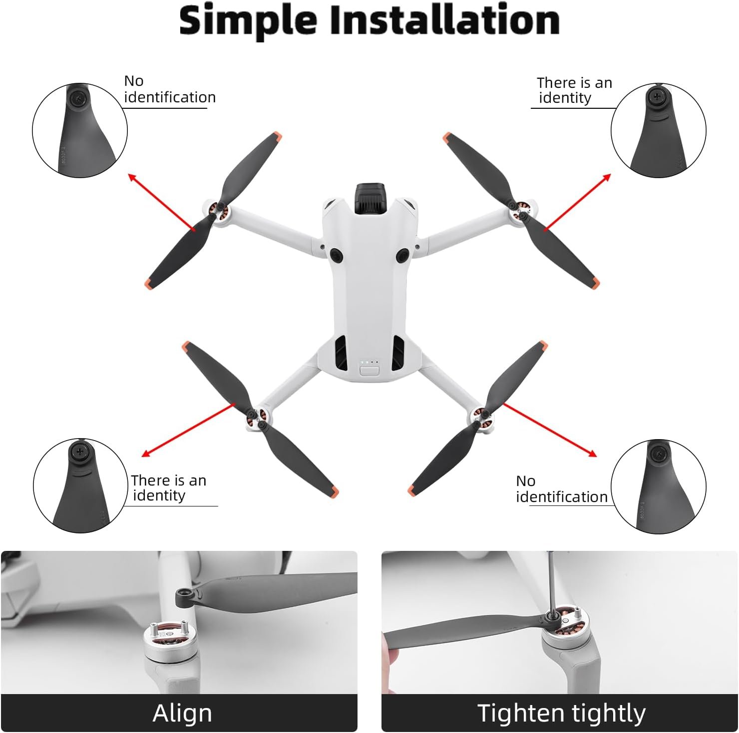 16Pcs Mini 4 Pro/Mini 3 Pro Propellers,For DJI Mini 4 Pro/Mini 3 Pro Accessories Quick-Release Replacement Blades Props Wings - Image 4