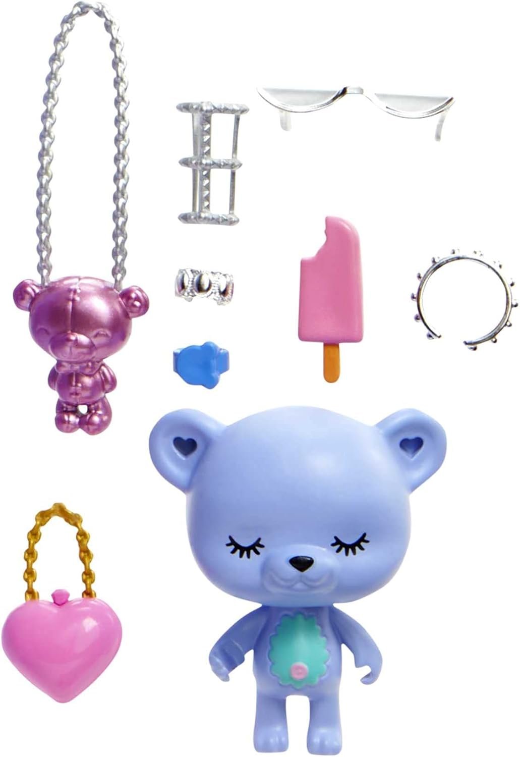 Barbie Extra Fancy Fashion Doll & Accessories Dressed in a Teddy-Print Gown with Sheer Train, Plus Teddy Bear Pet - Image 4