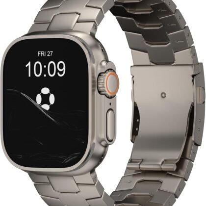 AGIS01 Titanium Band Compatible with Apple Watch Ultra 3/2/1 49mm, Series 11/10 46mm - Military-Grade DLC Coating, Scratch Resistant & Durable Adjustable Strap for Men